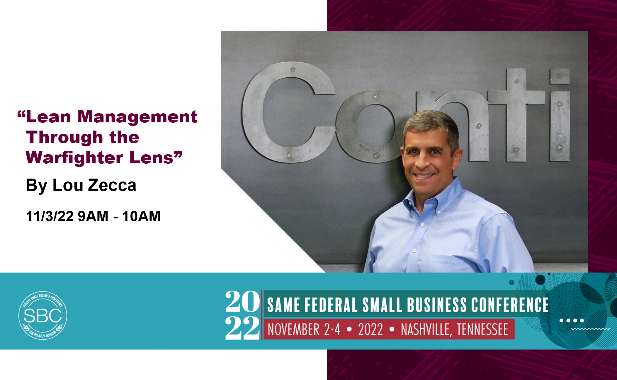 SAME Small Business Conference 2022 Conti Federal